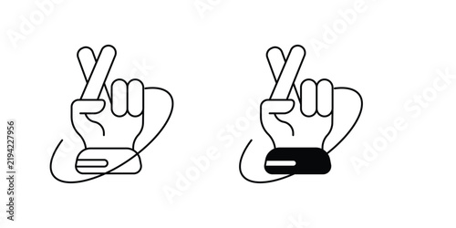Lie gesture set icon with white background vector stock illustration