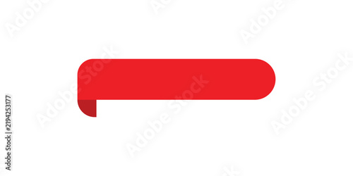 Bold red horizontal ribbon banner with rounded edges and a subtle fold, perfect for showcasing important messages, sales, or promotional text in a modern design.