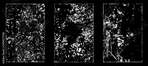 Grunge worn paper effect. Overlay texture stamps with old paper. Stamps distress grain surface dust and rough background concept. Illustration place over object to create grunge effect. Vector EPS10.
