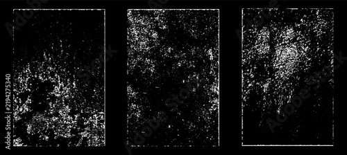 Grunge worn paper effect. Overlay texture stamps with old paper. Stamps distress grain surface dust and rough background concept. Illustration place over object to create grunge effect. Vector EPS10.
