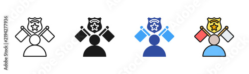 Принти на полотні Arrest Protester icon set multiple style collection