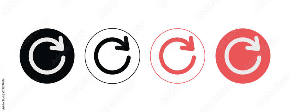 Fototapeta premium Refresh icon vector symbol featuring circular arrows for reload, update, synchronization, reset, and digital interface design
