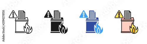 Foto Ballot Fire icon set multiple style collection