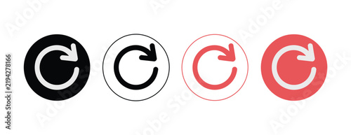 Refresh icon vector symbol featuring circular arrows for reload, update, synchronization, reset, and digital interface design