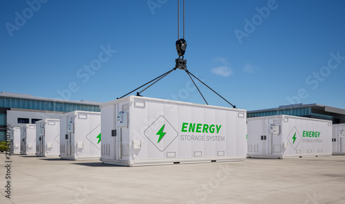 Obraz na płótnie Energy storage system or battery container unit for data center