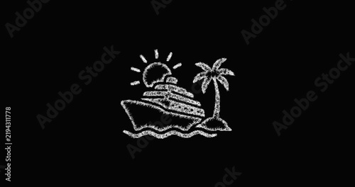 Sketch cruise vacation icon animation - smooth progressive reveal