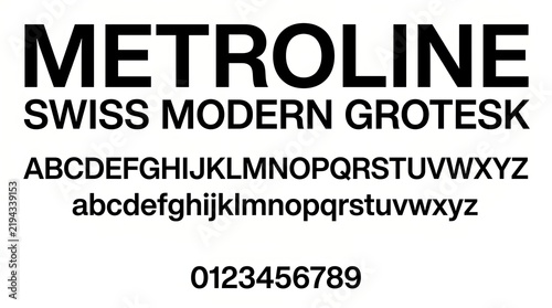Metoline Swiss Modern Grotesk Typeface Alphabet and Numbers