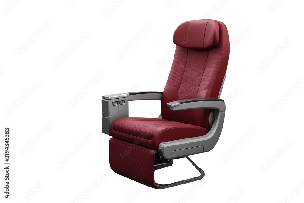 Obraz premium Burgundy reclining seat with quilted back and metal supports