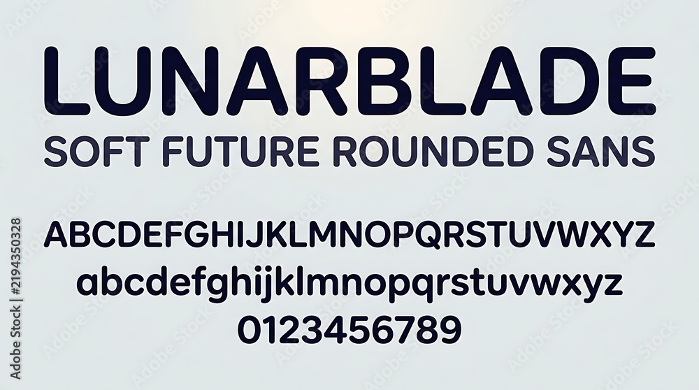 Obraz premium Lunarblade Soft Future Rounded Sans Font Alphabet Typeface Design