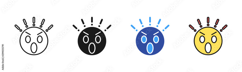 Foto Shouting Match icon set multiple style collection