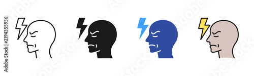 Foto Verbal Attack icon set multiple style collection