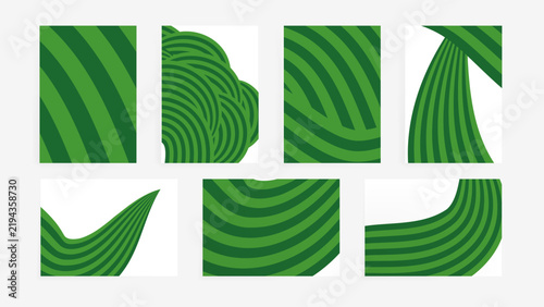 Abstract Wavy Lines Template Set