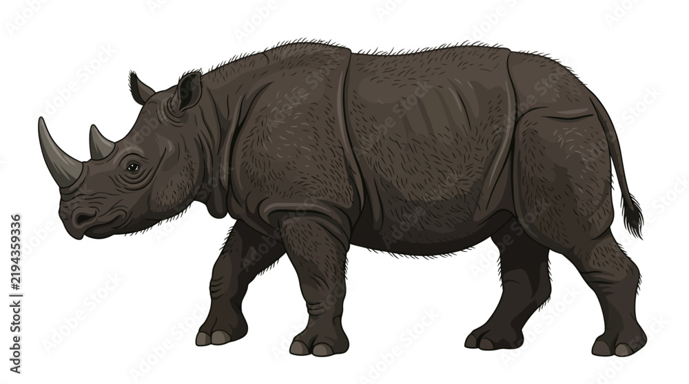 Fototapeta premium Sumatran_rhinoceros_illustration