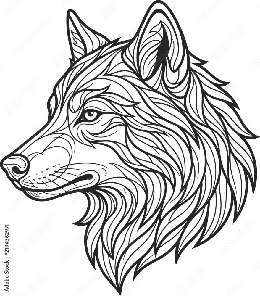 Fototapeta premium wolf head vector illustration