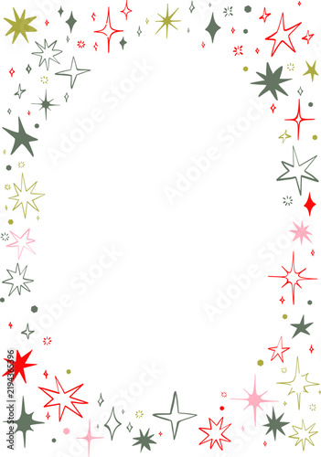 whimsical star floral frame colorful border clipart