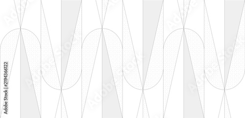 Minimal geometric pattern with dots, arches and triangles in gray