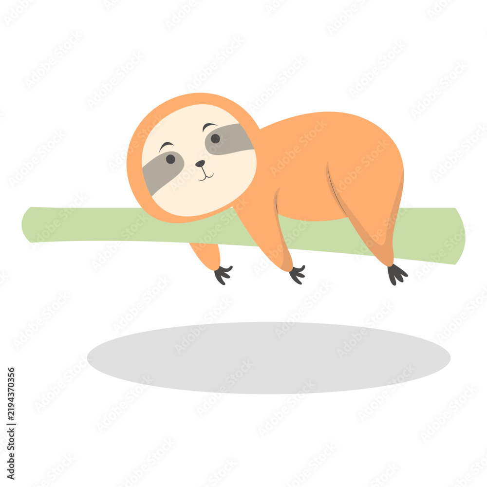 Fototapeta premium Adorable Sloth in a Cartoon Design.