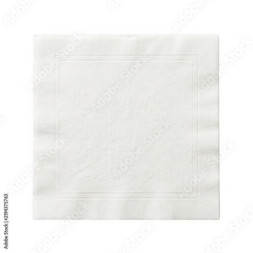 Clean square white paper napkin for dining