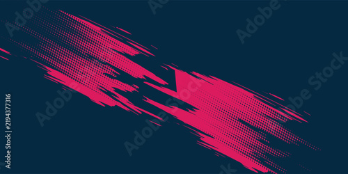 Abstract Pink Halftone Brush Stroke Background