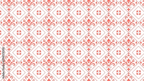 Foto Elegant seamless damask pattern featuring intricate coral floral swirls and geom
