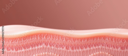 Cross-section illustration showing multiple layers of human skin with detailed textures.
