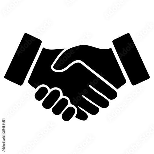 Professional business handshake icon representing agreement partnership collaboration and successful negotiation deal concept graphic vector illustration