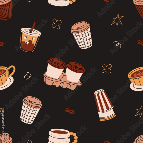 Takeaway coffee seamless pattern