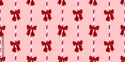 Pink christmas gingham with cane candy seamless for pattern bow stripe. Stripes wallpaper checkered with design green background for white strip straight. Frame border gift with sugar stick kids.