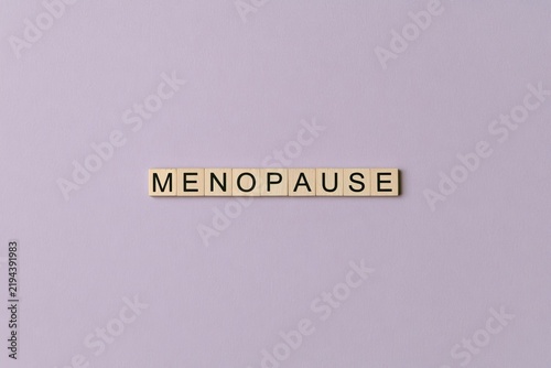 Menopause healthcare lettering with wooden tiles
