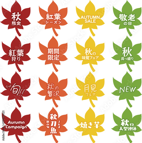 紅葉のアートフレーム 飾り枠 目立つワンポイント 秋の装飾素材