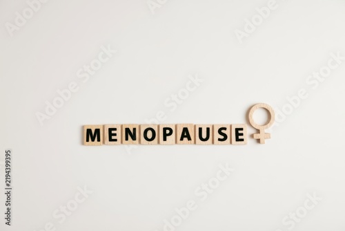 Menopause concept with wooden letter tiles