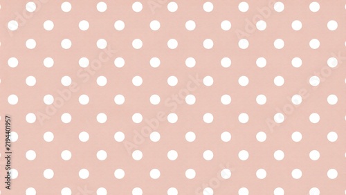 Seamless pink polka dot background pattern with white circles for design projects