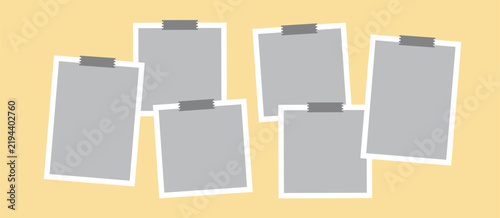 Pictures or photos frame collage, page grid layout abstract photo frames and digital photo wall template
