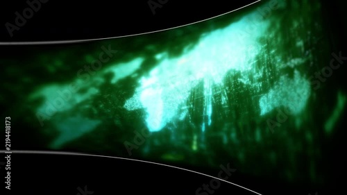Abstract particle motion with vibrant colors, digital flowing particles, VR, futuristic sci-fi, tech innovation, and immersive cyber space background