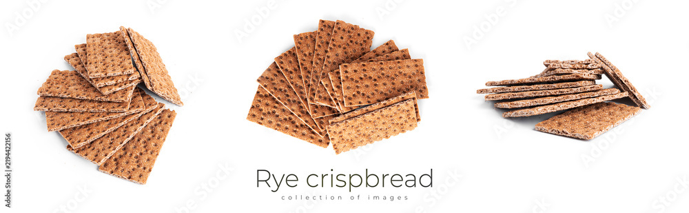 Foto Rye crispbread isolated on a white background.