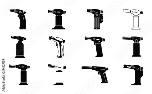 12 Blow Torch Silhouettes, Flat, for Culinary and Craft Applications