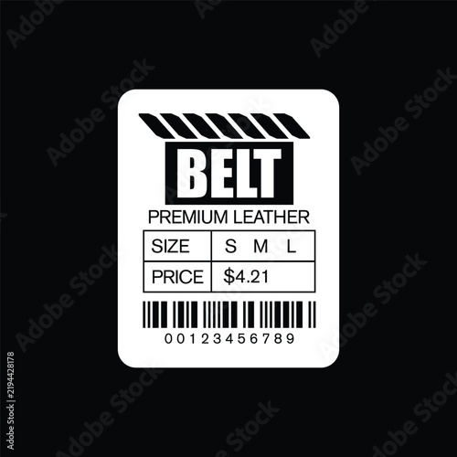 Premium Leather Belt Clothing Label Typography Design