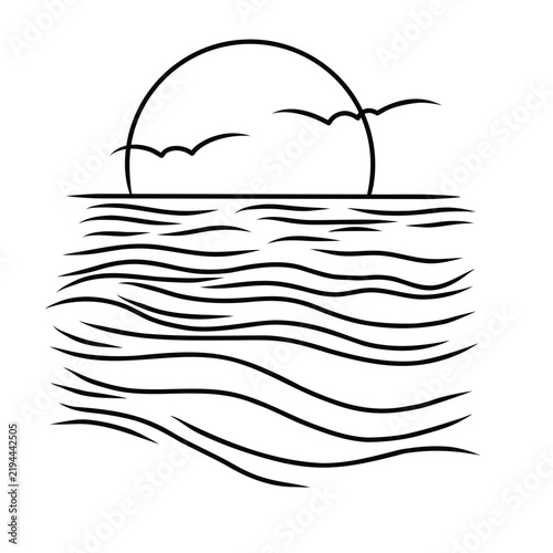 vector illustration of a sea landscape
