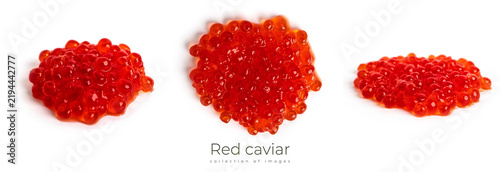 Bild auf Leinwand Red caviar isolated on a white background.