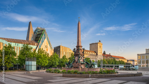Panorama Augustusplatz in Leipzig, Saxony, Germany on a sunny day