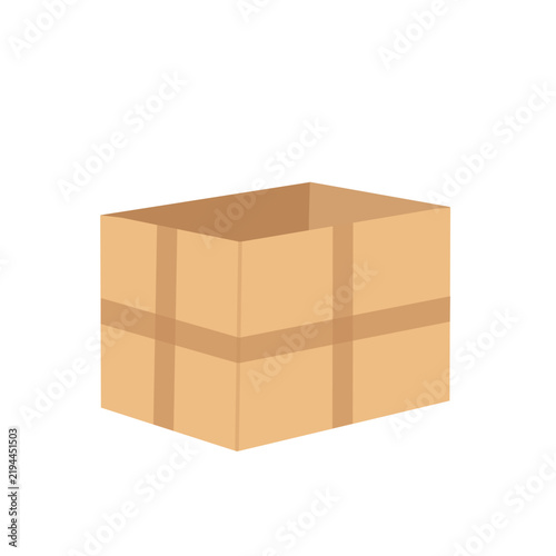 Flat design of cardboard box vector. Open cardboard vector. Shipping cardboard box illustration. Package cardboard illustration