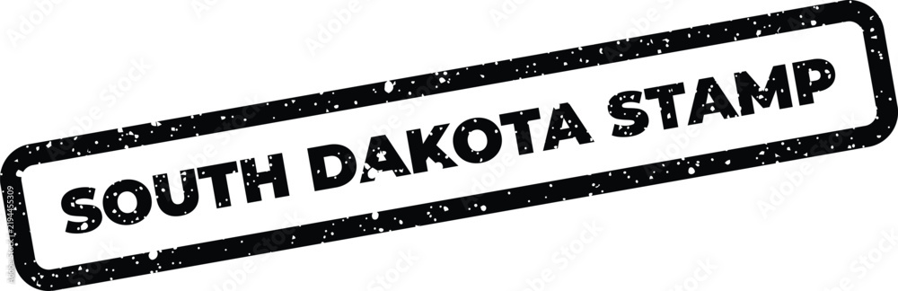 Fototapeta premium Rectangular grunge ink stamp with South Dakota Stamp text design in simple typography vector style
