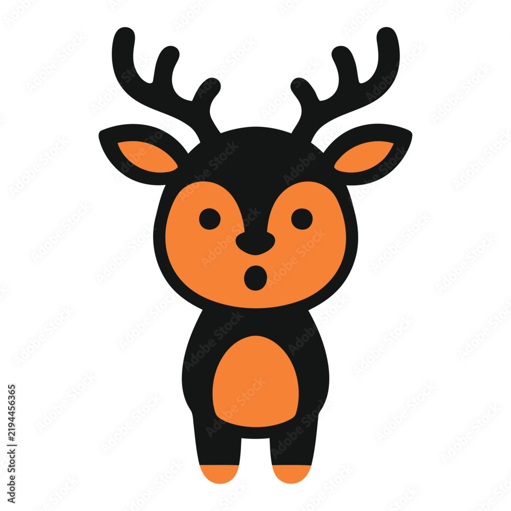 Fototapeta premium Cute cartoon deer vector