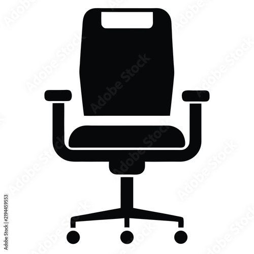 Office chair icon for comfortable seating in business environments and home office.