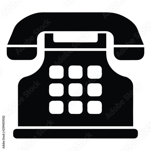 Vintage telephone icon for communication and old technology in office settings.