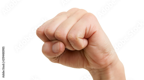 Bild auf Leinwand Isolated human hand forming a tight clenched fist, symbolizing power, strength, and determination