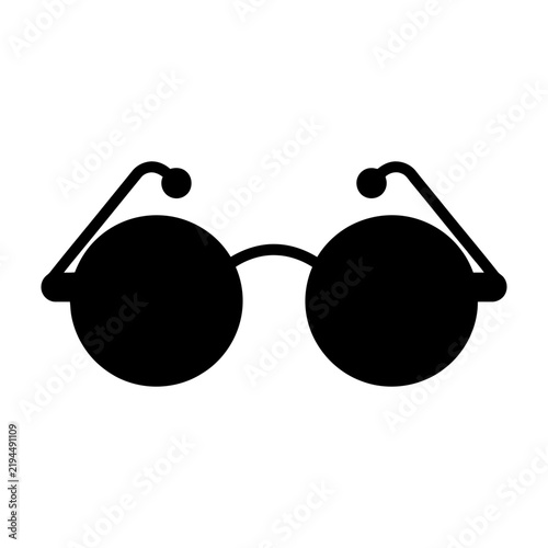 Black round sunglasses icon isolated on a white background for web
