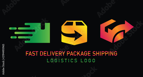 Fast Delivery Package Shipping Logistics Logo