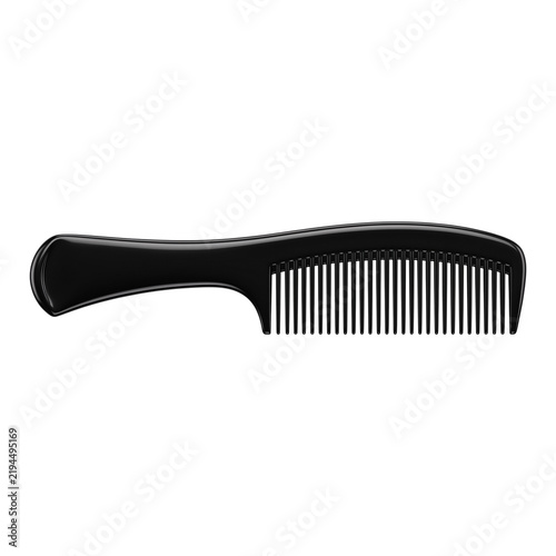 Black Hair Comb Isolated on Transparent Background - Styling Tool
