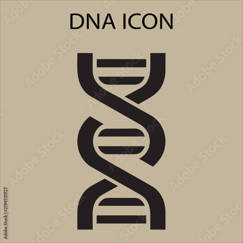 Single DNA double helix strand icon genetic code biology research symbol isolated vector